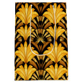 Neo Deco Gold Geometric Abstract Pattern Mittlere Geschenktüte (Rückseite)