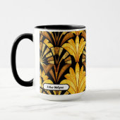 Neo Deco Gold Geometric Abstract Pattern Tasse (Links)