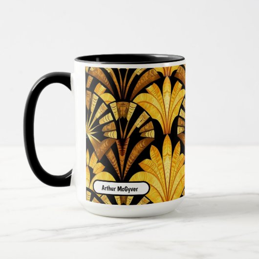 Neo Deco Gold Geometric Abstract Pattern Tasse (Links)
