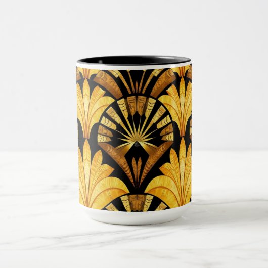 Neo Deco Gold Geometric Abstract Pattern Tasse (Zentrum)