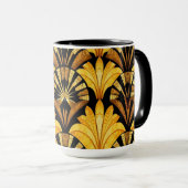 Neo Deco Gold Geometric Abstract Pattern Tasse (VorderseiteRechts)
