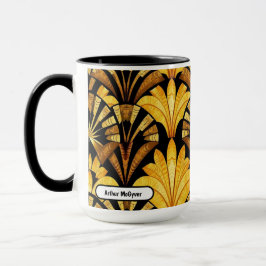 Neo Deco Gold Geometrisches Abstraktes Muster Tasse