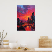 Neo-Expressionistische Bangkok-Skyline bei lebendi Poster (Küche)