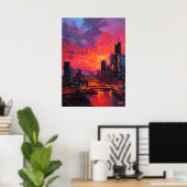 Neo-Expressionistische Bangkok-Skyline bei lebendi Poster (Heimbüro)
