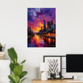 Neo-Expressionistische Melbourne-Skyline bei leben Poster (Heimbüro)