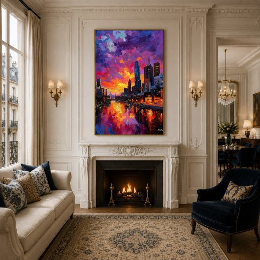 Neo-Expressionistische Melbourne-Skyline bei leben Poster