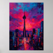 Neo-Expressionistische Skyline von Seoul Vibrater  Poster (Vorne)