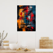 Neo-Expressionistischer Wald der Worte Buchliebhab Poster (Küche)