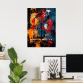 Neo-Expressionistischer Wald der Worte Buchliebhab Poster (Heimbüro)