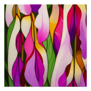 NEO FLORAL FARBIG ABSTRAKT POSTER