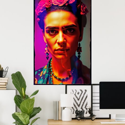 Neo Frida: Radiant Rebel Portrait Poster (Heimbüro)