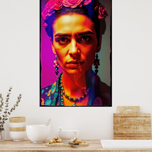 Neo Frida: Radiant Rebel Portrait Poster (Küche)