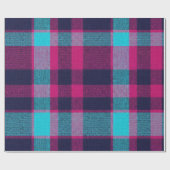 Neo-Fuchsia Plaid Giftwrap Geschenkpapier (Flach)
