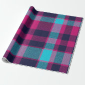 Neo-Fuchsia Plaid Giftwrap Geschenkpapier (Ungerollt)