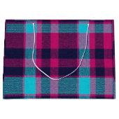 Neo-Fuchsia Plaid Große Geschenktüte (Vorderseite)