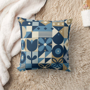 Neo Geo Design mit eleganten Farben aus blauem Gol Kissen