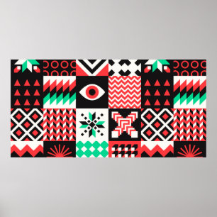 NEO GEO. Geometrisches Musterbild Poster