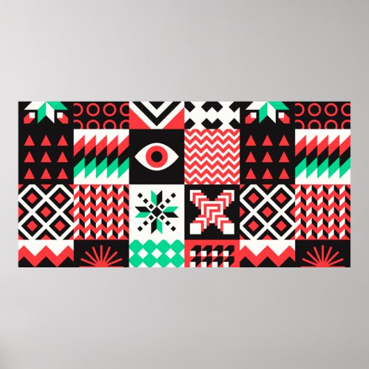 NEO GEO. Geometrisches Musterbild Poster (Vorne)