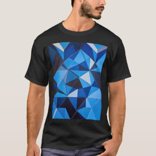 NEO GEO TRIANGLES IN BLAU T-Shirt