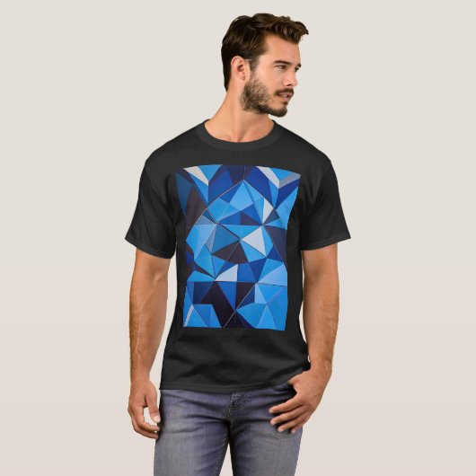 NEO GEO TRIANGLES IN BLAU T-Shirt (Vorne ganz)
