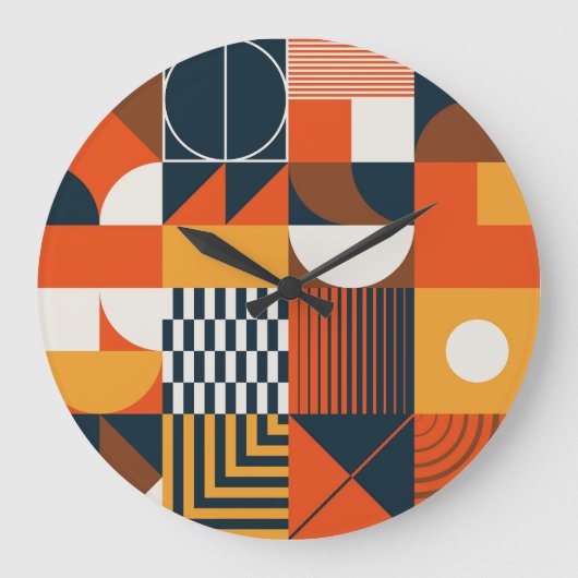 Neo Geo: Vintage abstrakte Zusammensetzung Große Wanduhr (Vorderseite)