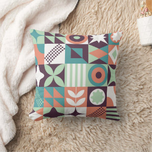 Neo geometrische Bauhausstil-Memphis Brown Green Kissen