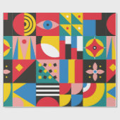 Neo Geometrische Illustration. Geometrische Formen Geschenkpapier (Flach)
