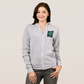 Neo-grüne Sphären Hoodie (Vorne ganz)