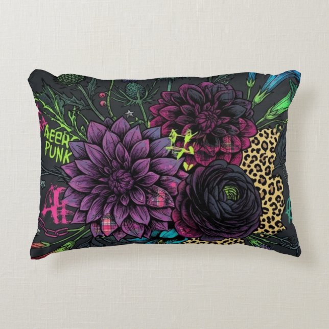 Neo-Grunge beautiful Pillow with Purple Dekokissen (Vorderseite)