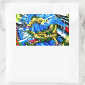 Neo Jap Dragon Tattoo Rechteckiger Aufkleber (Tasche)
