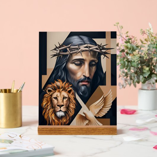 Neo-Kubistische Elegance: Ein Tribut Acrylschild (Hochzeit)