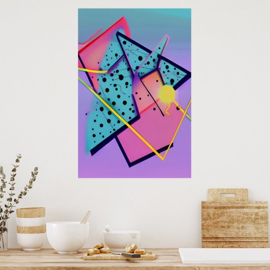 Neo-Memphis Design Ken Gage Retrowave Fine Art Poster (Küche)