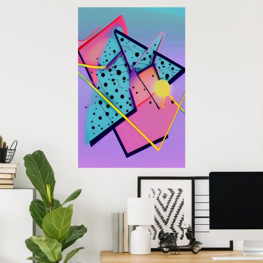 Neo-Memphis Design Ken Gage Retrowave Fine Art Poster (Heimbüro)