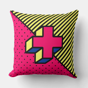 Neo-Memphis-Patch - Cross/Plus-Zeichen Kissen