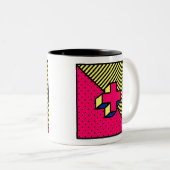 Neo-Memphis-Patch - Cross/Plus-Zeichen Zweifarbige Tasse (VorderseiteRechts)