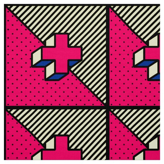 Neo-Memphis-Pattern - Cross/Plus-Zeichen Stoff (Muster)