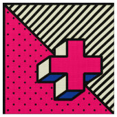 Neo-Memphis-Pattern - Cross/Plus-Zeichen Stoff (Nahaufnahme)