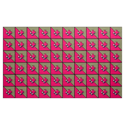 Neo-Memphis-Pattern - Cross/Plus-Zeichen Stoff (Yard (91,4 cm))