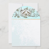 Neo Mint Birds Eichenwald Hochzeit Einladung (Vorderseite)