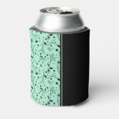 NEO MINT BLACK Floral Custom Monogram Keepake Dosenkühler (Kanne Rückseite)