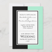 Neo Mint Black Personalisiert WEDING Einladung (Vorderseite)