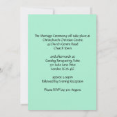 Neo Mint Black Personalisiert WEDING Einladung (Rückseite)