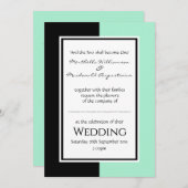 Neo Mint Black Personalisiert WEDING Einladung (Vorne/Hinten)
