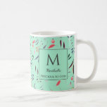 Neo Mint Floral MONOGRAM WERTVOLL an GOTT Kaffeetasse<br><div class="desc">Stilvolle moderne FLORAL MONOGRAM KAFFEE TASSE, die ein ideales Geschenk für die Brautmädchen, den Muttertag, Geburtstag, Weihnachten und das ganze Jahr über machen würde. Das Design zeigt ein NEO MINT Aquarellmuster. In der Mitte befindet sich ein großes MONOGRAM und ein Platzhalter mit einem Platzhalter-Text, die alle KUNSTBAR sind, also fügen...</div>