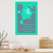 Neo Mint Fraktal Nass Paint Tropfen mit Zitat Poster (Küche)