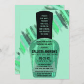 Neo Mint Glitzer Nail Polnischer Wellness-Center T Einladung (Vorne/Hinten)