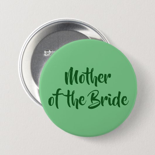 Neo Mint Green Mother of the Bride Wedding Button (Vorne & Hinten)