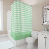 Neo Mint Green und White Gingham Duschvorhang (Beispiel)