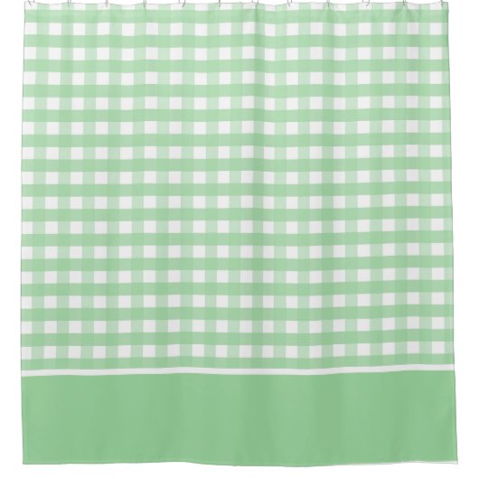 Neo Mint Green und White Gingham Duschvorhang (Vorderseite)