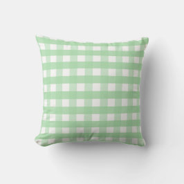Neo Mint Green und White Gingham Kissen
